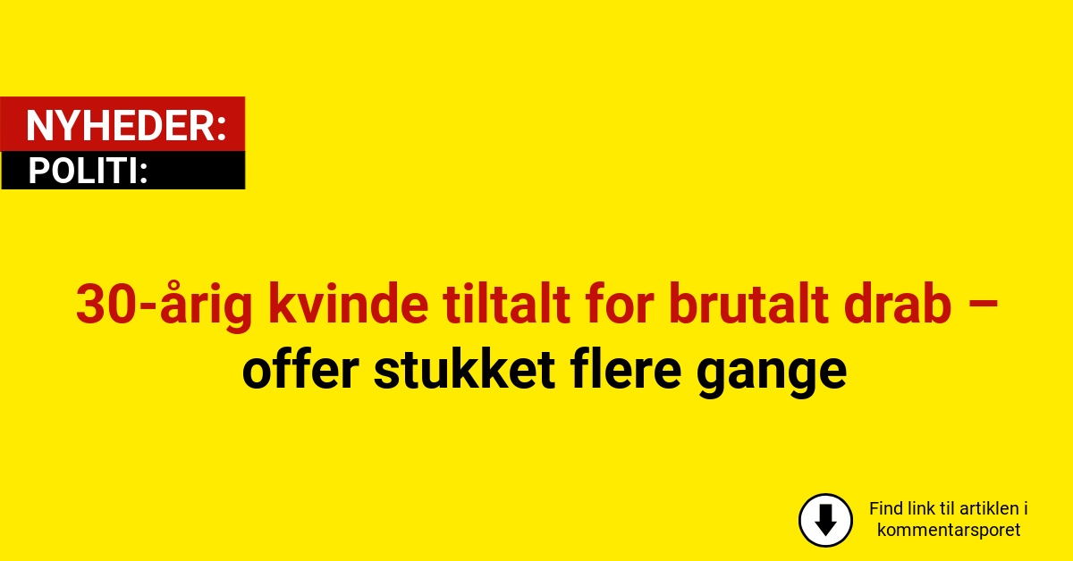 30-årig kvinde tiltalt for brutalt drab – offer stukket flere gange