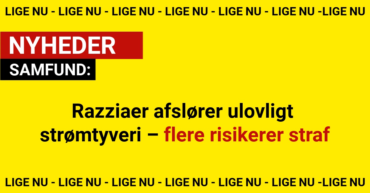Razziaer afslører ulovligt strømtyveri – flere risikerer straf