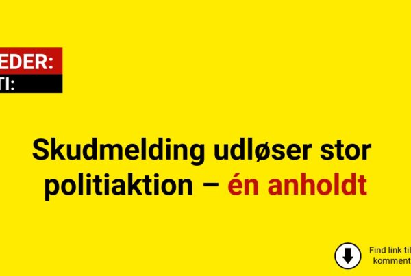 Skudmelding udløser stor politiaktion – én anholdt