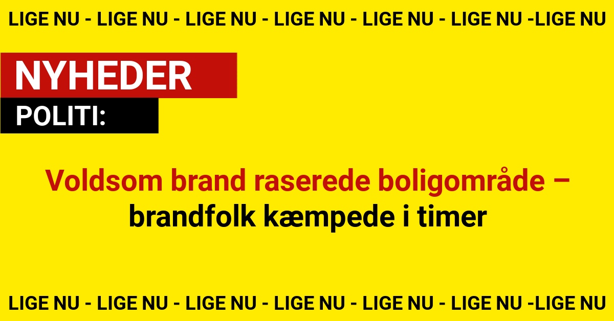 Voldsom brand raserede boligområde – brandfolk kæmpede i timer