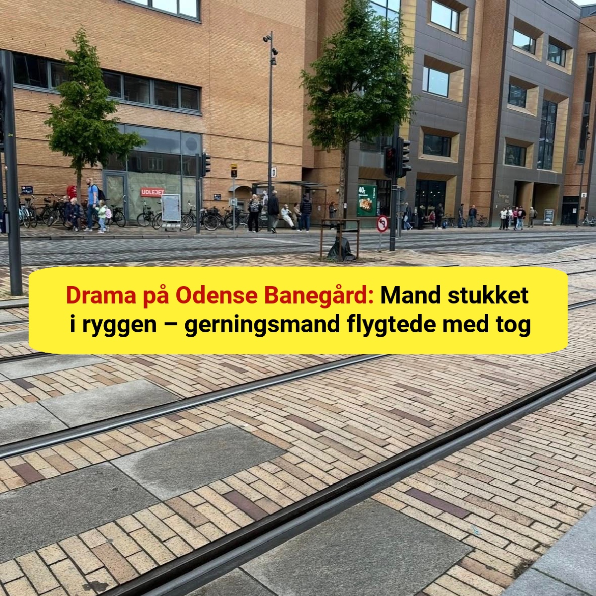 Drama på Odense Banegård: Mand stukket i ryggen – gerningsmand flygtede med tog