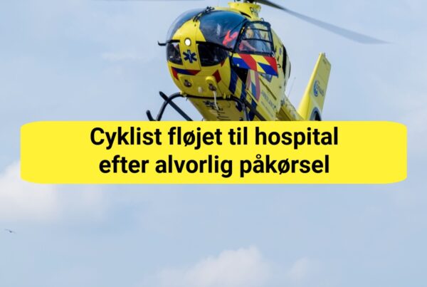 Cyklist fløjet til hospital efter alvorlig påkørsel