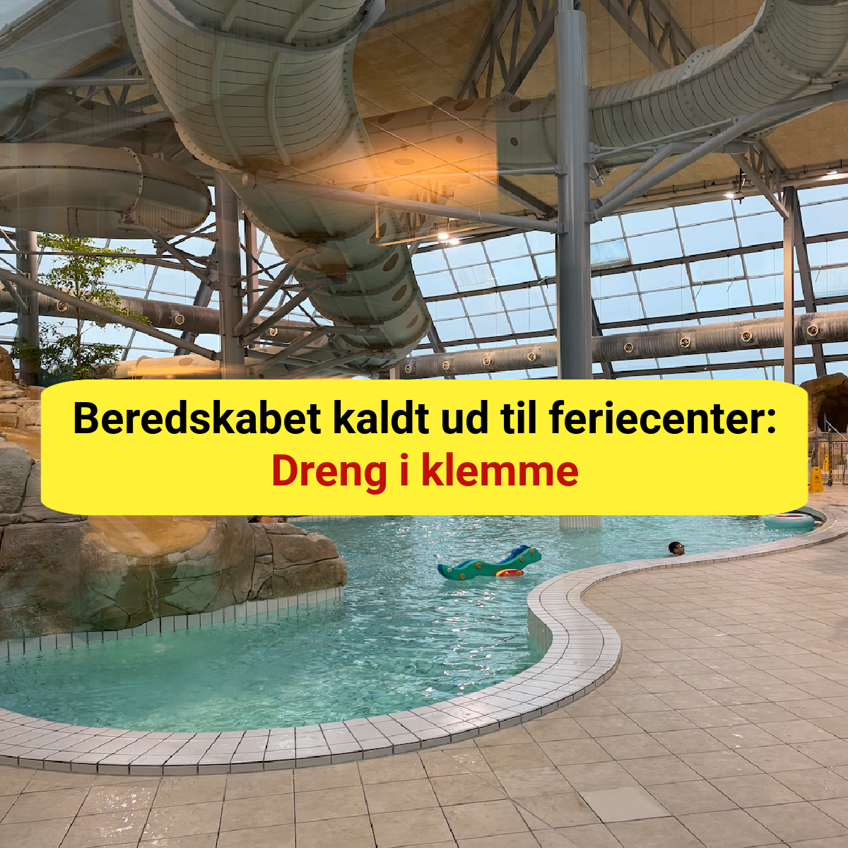 Drama i feriecenter: Dreng sad fast i boblebad