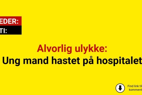 Alvorlig ulykke: Ung mand hastet på hospitalet