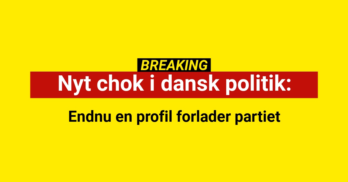 Nyt chok i dansk politik: Endnu en profil forlader partiet