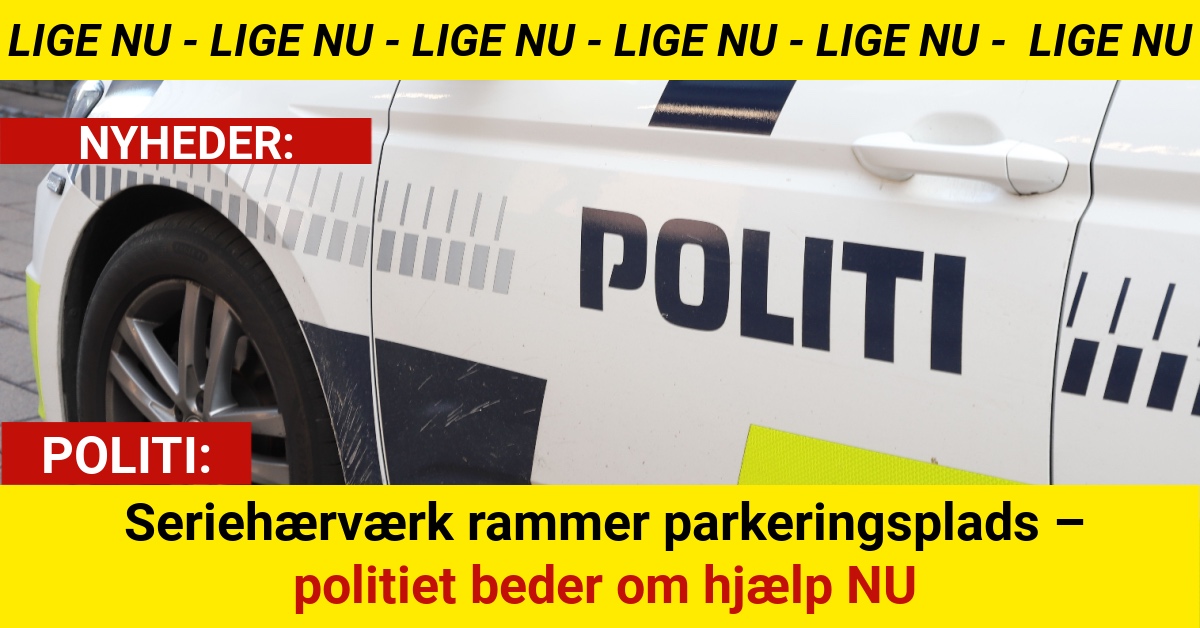 Seriehærværk rammer parkeringsplads – politiet beder om hjælp NU
