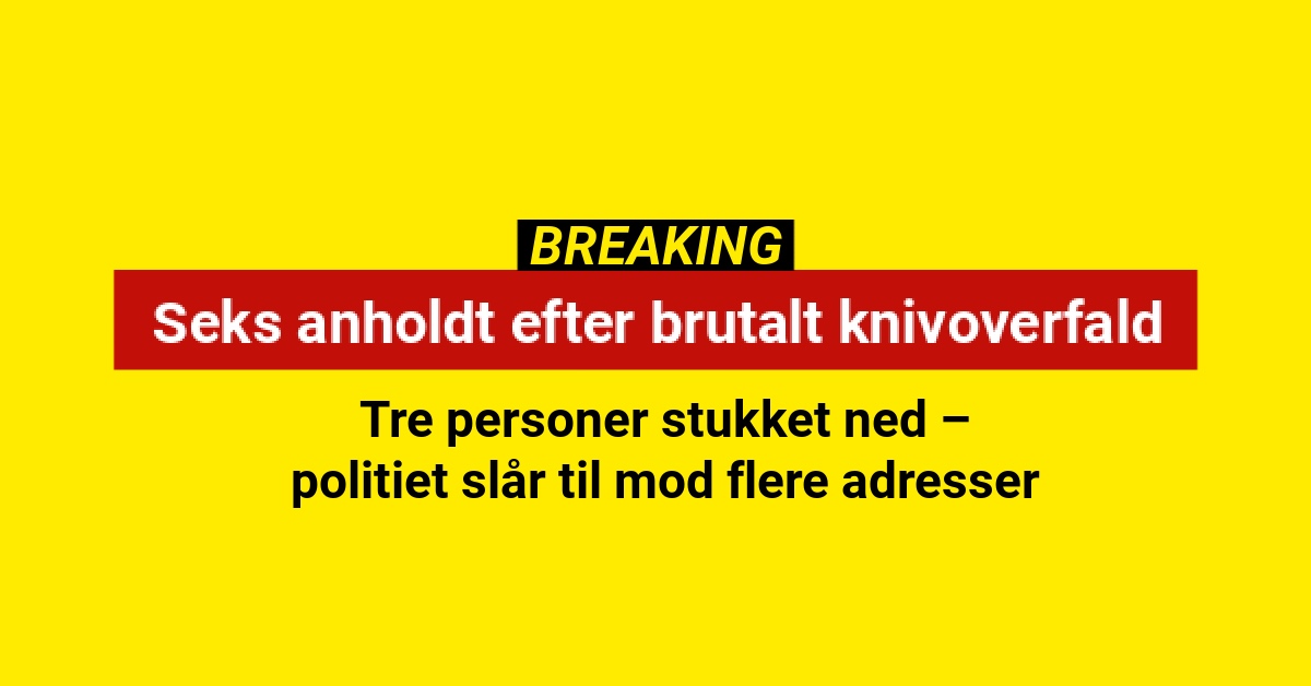 Tre personer stukket ned – politiet slår til mod flere adresser