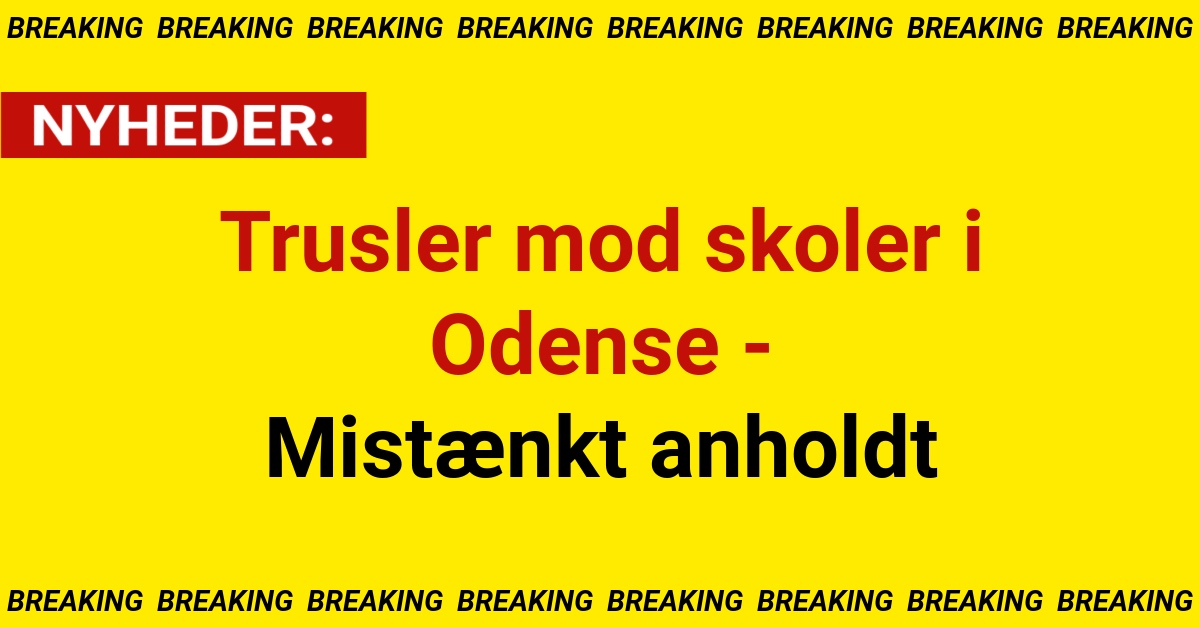 BREAKING: Trusler mod skoler i Odense - Mistænkt anholdt