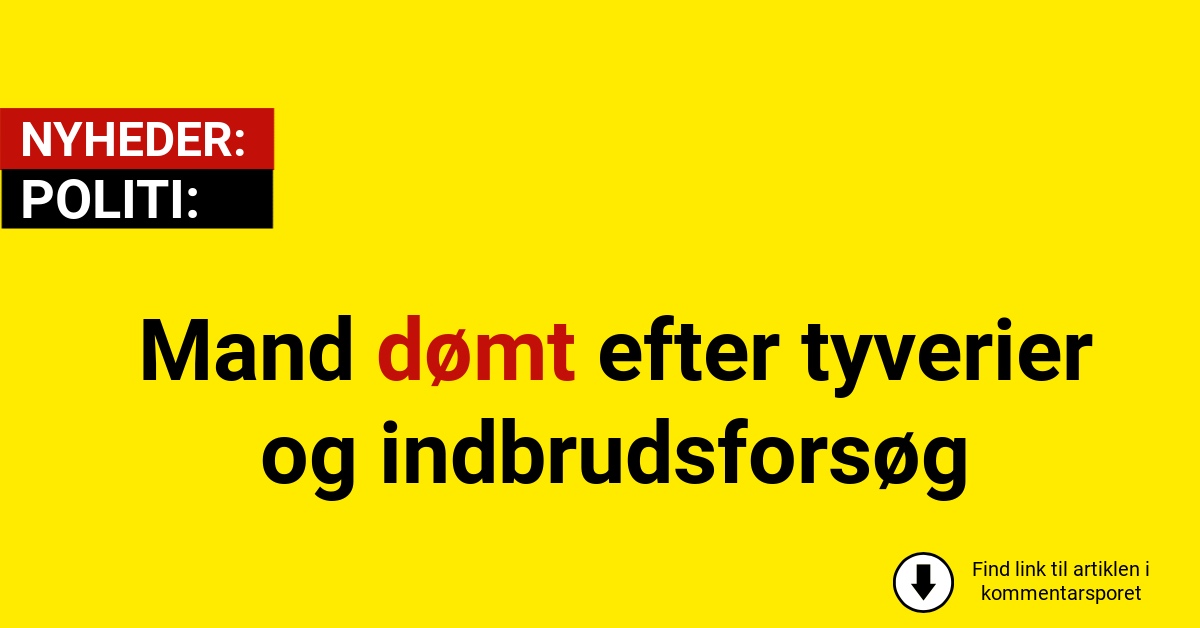 Mand dømt efter tyverier og indbrudsforsøg