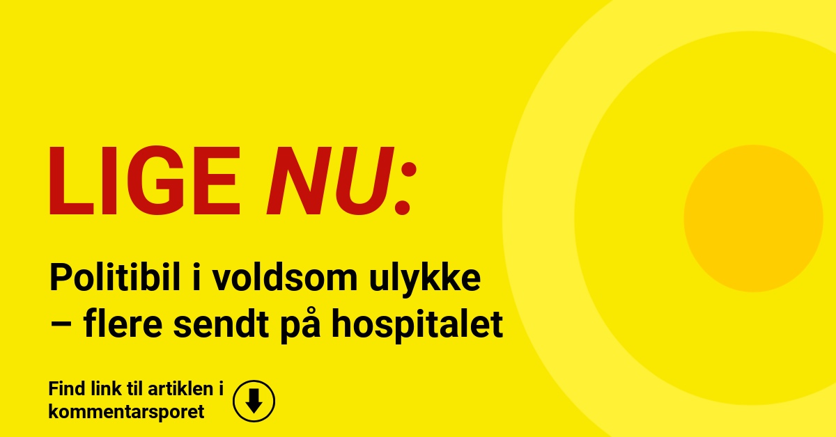 Politibil i voldsom ulykke – flere sendt på hospitalet