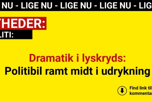 Dramatik i lyskryds: Politibil ramt midt i udrykning