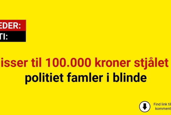 Nisser til 100.000 kroner stjålet - politiet famler i blinde