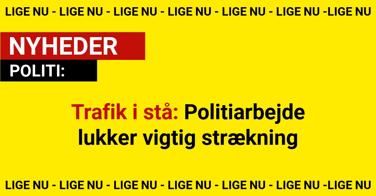 Trafik i stå: Politiarbejde lukker vigtig strækning