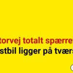 Motorvej totalt spærret – lastbil ligger på tværsMotorvej totalt spærret – lastbil ligger på tværs