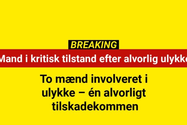 Mand i kritisk tilstand efter alvorlig ulykke