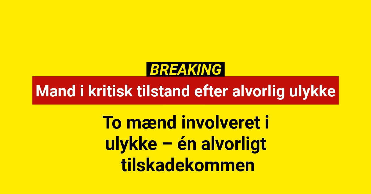 Mand i kritisk tilstand efter alvorlig ulykke