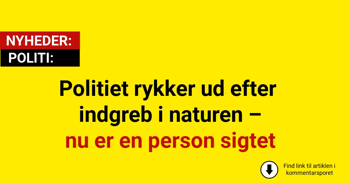 Politiet rykker ud efter indgreb i naturen – nu er en person sigtet