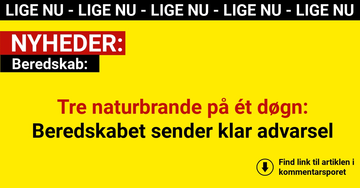 Tre naturbrande på ét døgn: Beredskabet sender klar advarsel