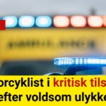 Motorcyklist i kritisk tilstand efter voldsom ulykke