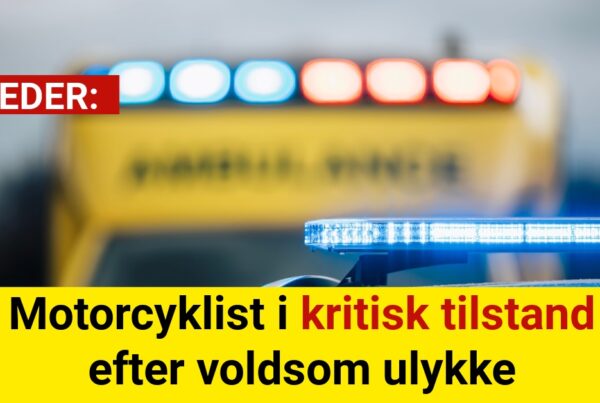 Motorcyklist i kritisk tilstand efter voldsom ulykke