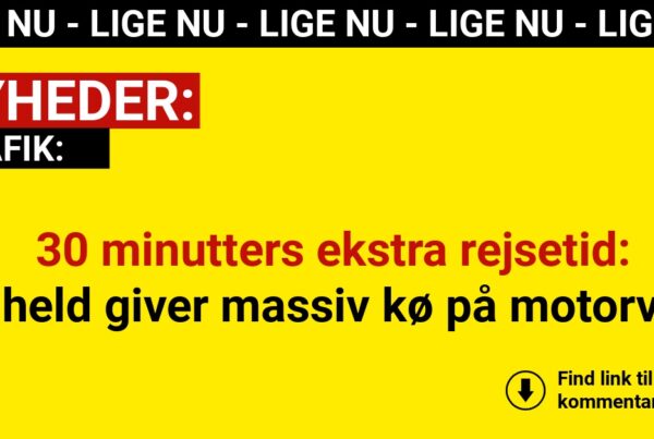 30 minutters ekstra rejsetid: Uheld giver massiv kø på motorvej