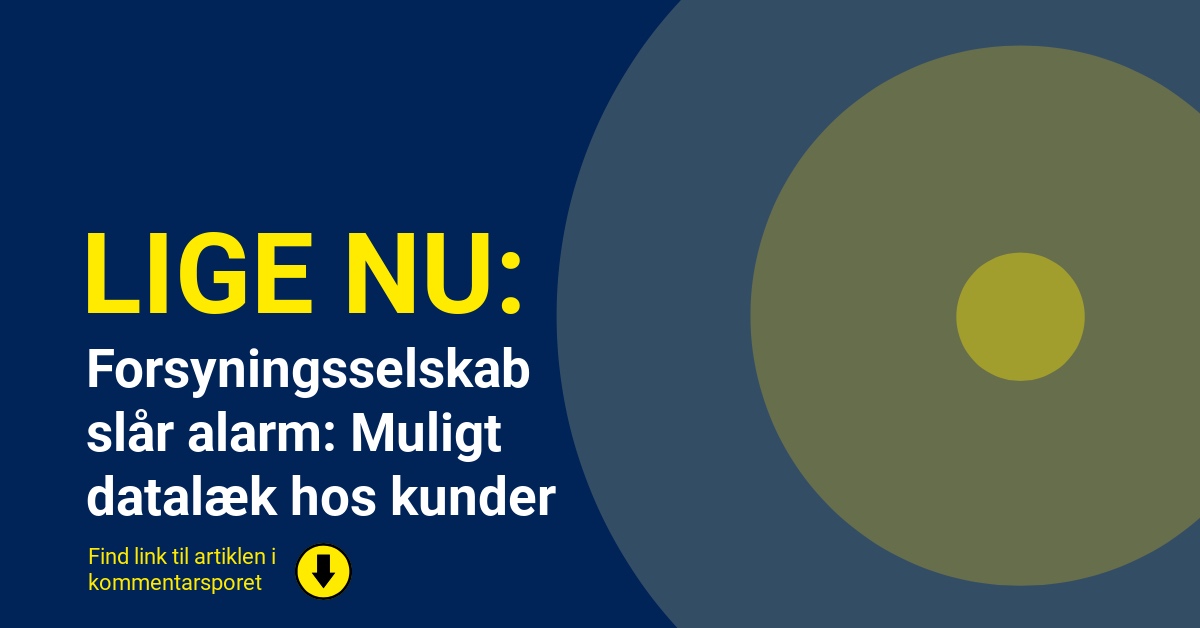 Forsyningsselskab slår alarm: Muligt datalæk hos kunder