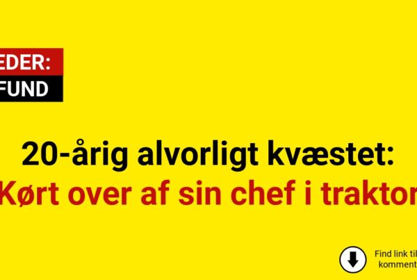 20-årig alvorligt kvæstet i arbejdsulykke: Kørt over af chef i traktor