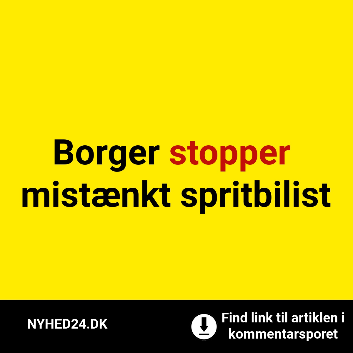 Borger stopper mistænkt spritbilist