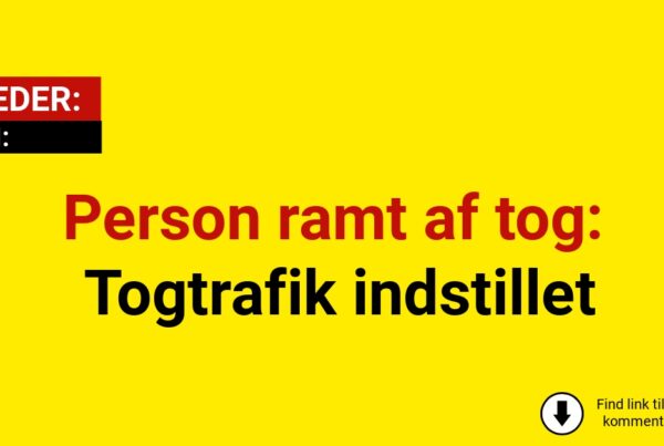 Person ramt af tog: Togtrafik indstillet