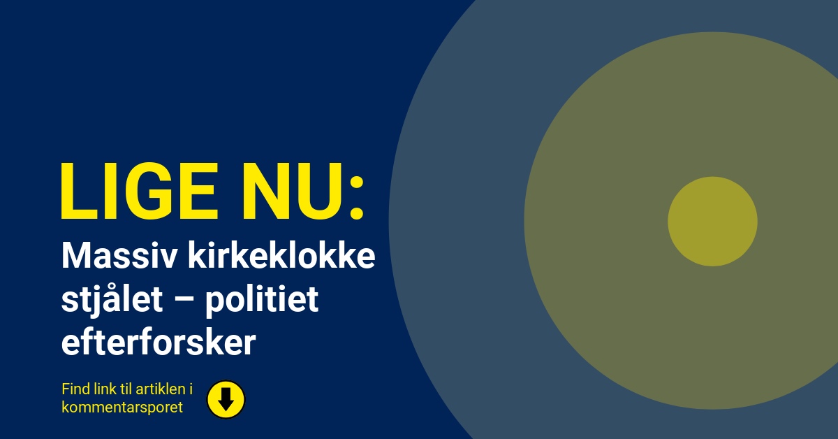 Flere hundrede kilo tung kirkeklokke stjålet i weekenden