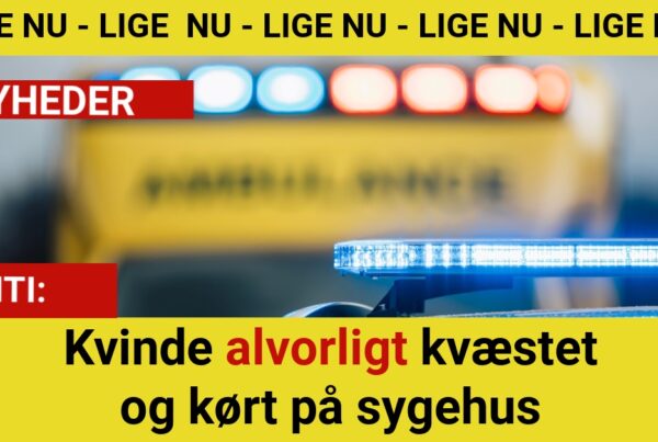Kvinde alvorligt kvæstet og kørt på sygehus