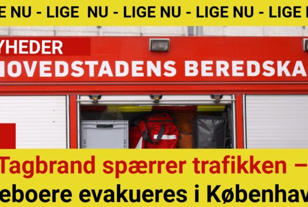 Tagbrand spærrer trafikken – beboere evakueres i København