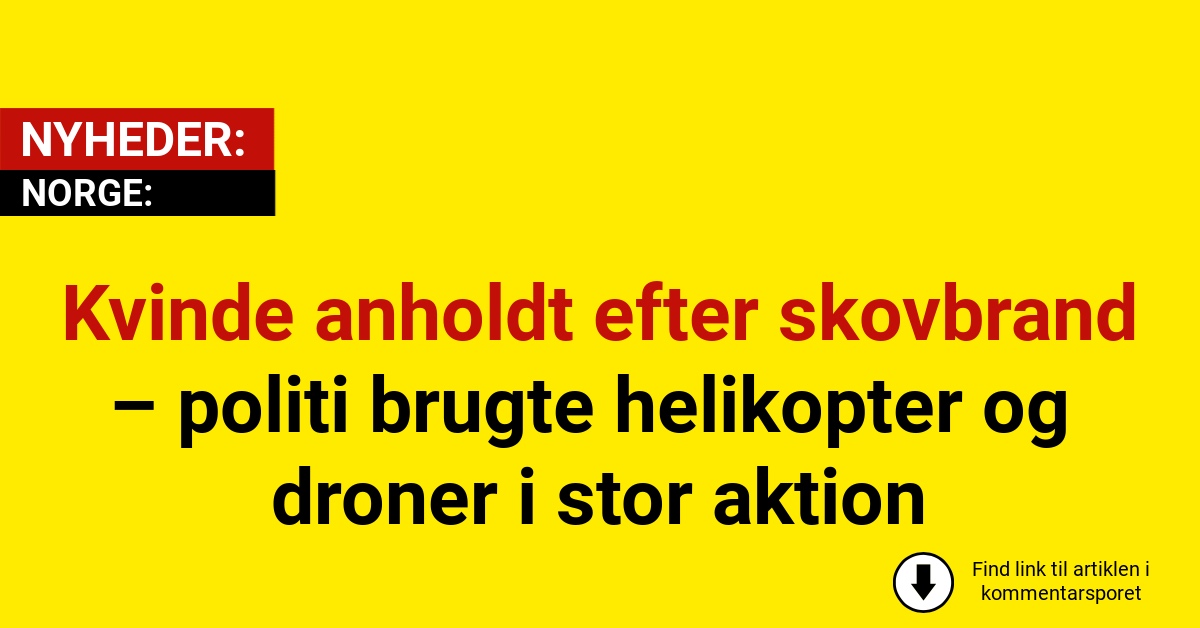 Kvinde anholdt efter skovbrand – politi brugte helikopter og droner i stor aktion
