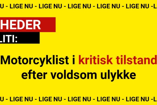 Motorcyklist i kritisk tilstand efter voldsom ulykke