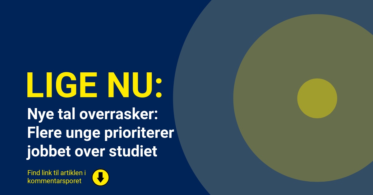 Nye tal overrasker: Flere unge prioriterer jobbet over studiet