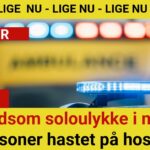 Voldsom soloulykke i nat – to personer hastet på hospitalet