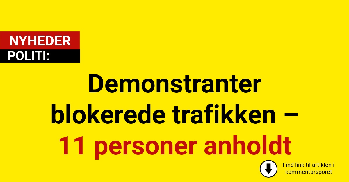 Demonstranter blokerede trafikken – 11 personer anholdt