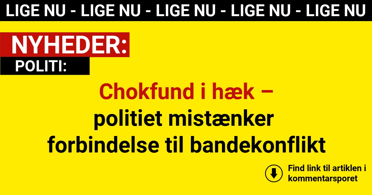Chokfund i hæk – politiet mistænker forbindelse til bandekonflikt