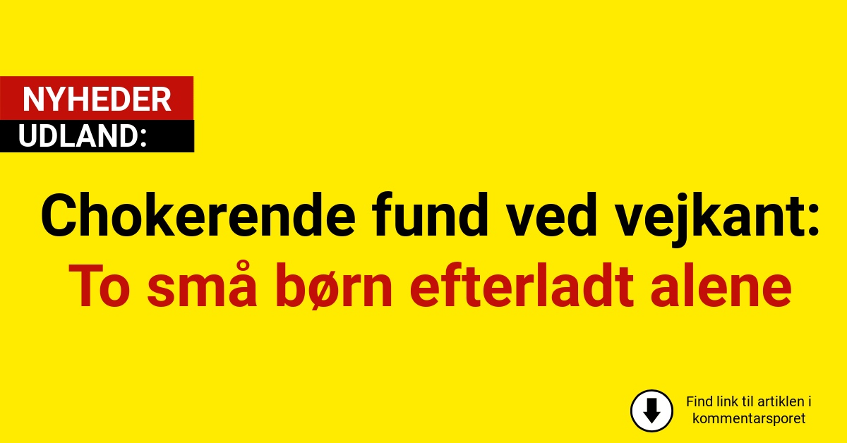 Chokerende fund ved vejkant: To små børn efterladt alene