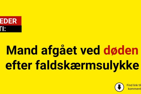 Mand afgået ved døden efter faldskærmsulykke
