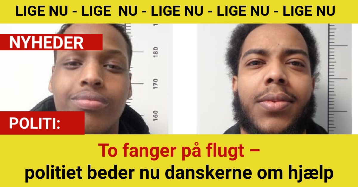 To fanger på flugt – politiet beder nu danskerne om hjælpTo fanger på flugt – politiet beder nu danskerne om hjælp