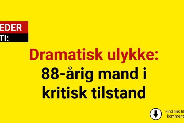 Dramatisk ulykke: 88-årig mand i kritisk tilstand