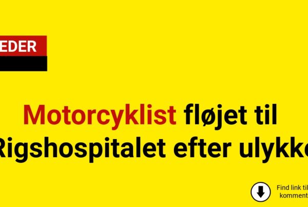 Motorcyklist fløjet til Rigshospitalet efter ulykke