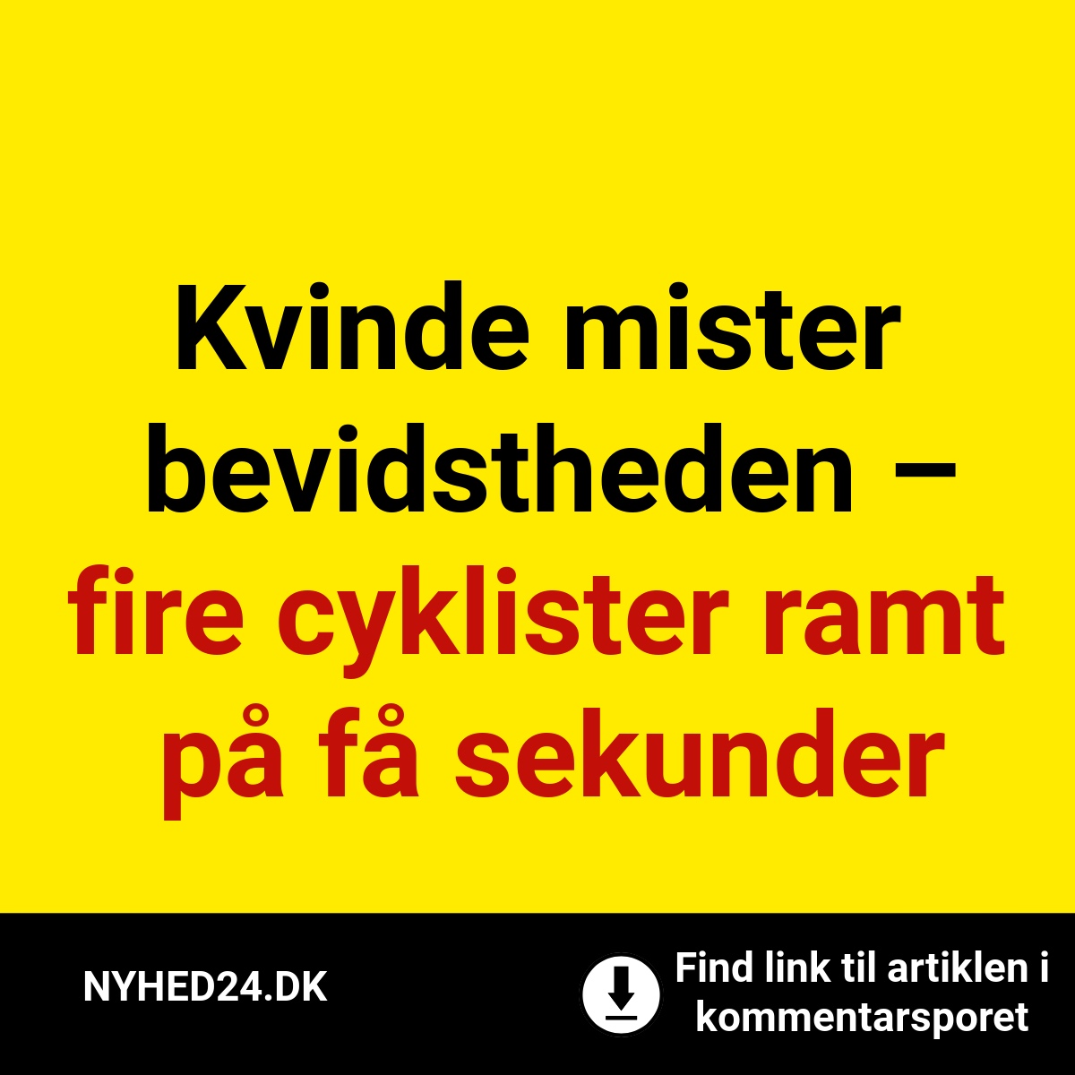 Kaos i trafikken: Bil pløjer ind i cyklister efter blackout