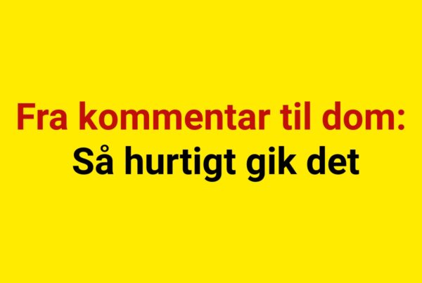 Fra kommentar til dom: Så hurtigt gik det