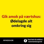 Gik amok på værtshus: Ødelagde alt omkring sig