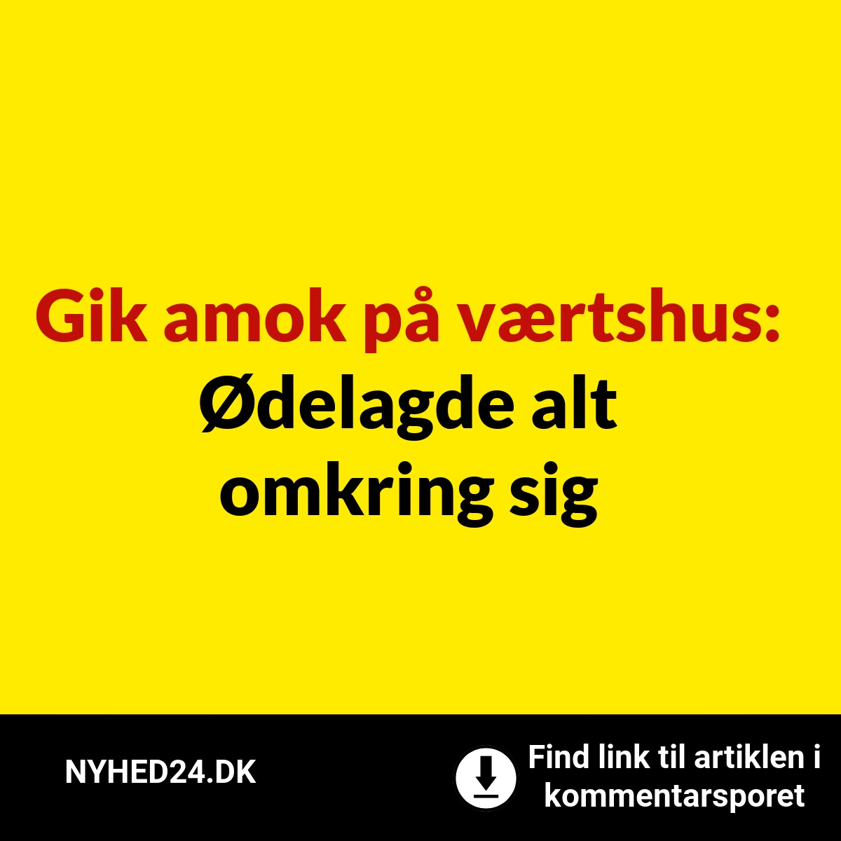 Gik amok på værtshus: Ødelagde alt omkring sig