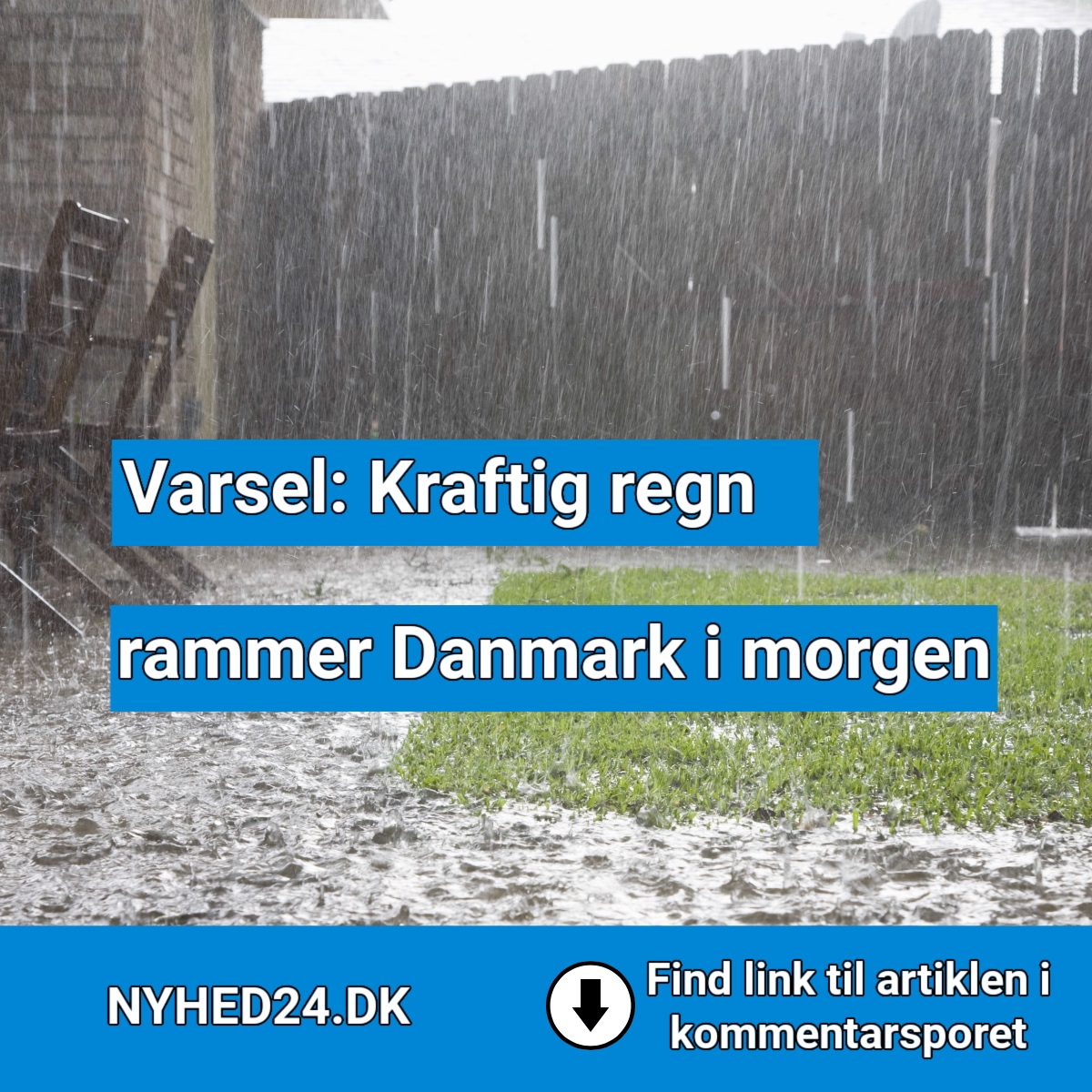 Varsel: Kraftig regn rammer Danmark i morgen
