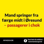 Mand springer fra færge midt i Øresund – passagerer i chok