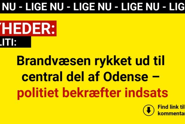 Brandvæsen rykket ud til central del af Odense – politiet bekræfter indsats